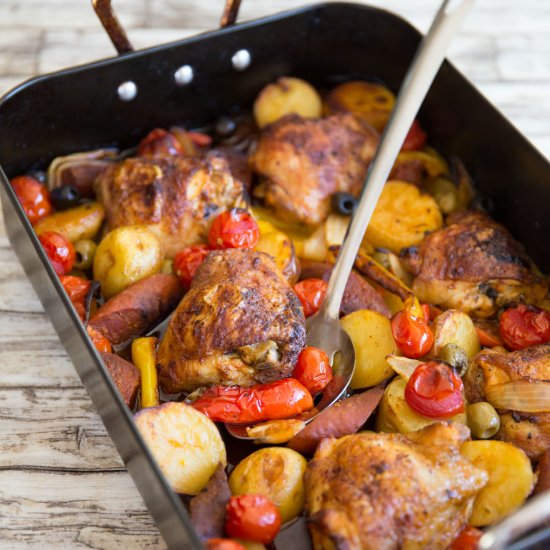 Spanish Chicken Tray Bake