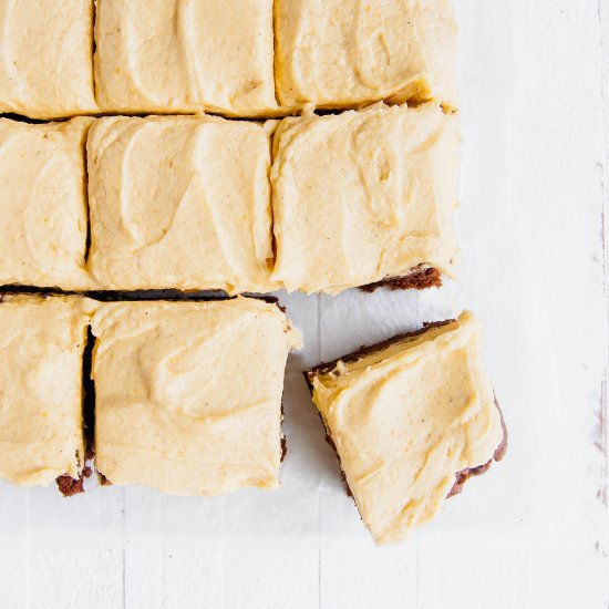 Brownies with Pumpkin Buttercream