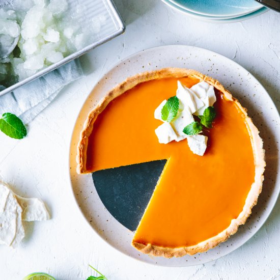 Mango Curd Tart w/ Lime Granita