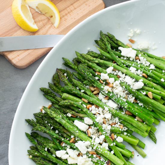 Asparagus with Feta and Pine Nuts