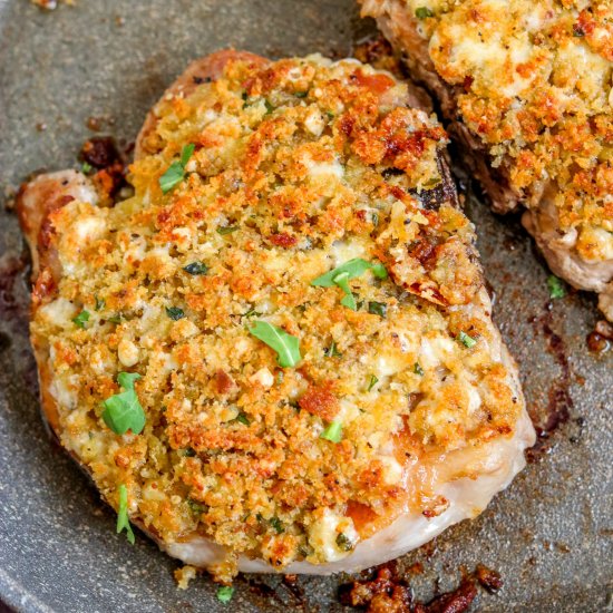 Blue Cheese Crusted Pork Chops