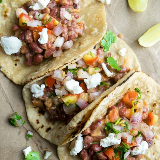 Mexican bean tacos