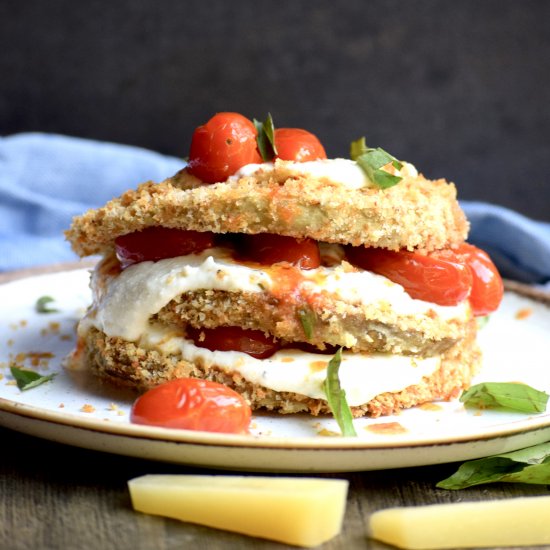 Eggplant stacks with whipped feta