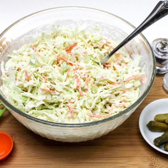 Cabbage Slaw with Cornichon Pickles