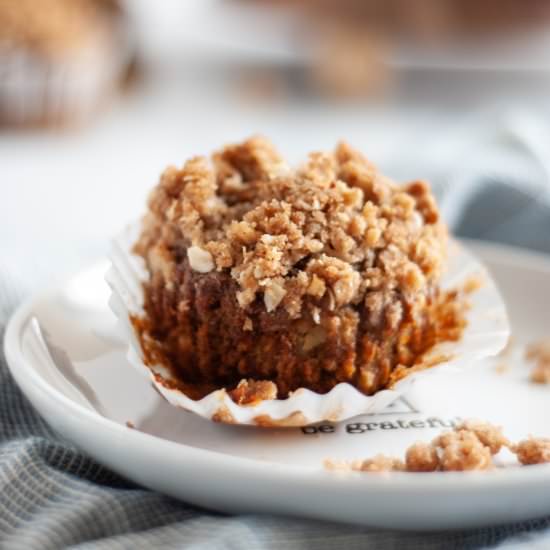 Whole Wheat Apple Streusel Muffins