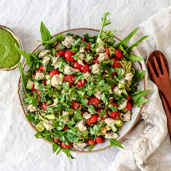 Tomato Pesto Pasta Salad