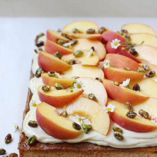 Cardamom Sheet Cake with Caramel