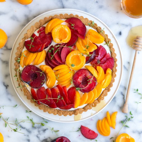 APRICOT PLUMCOT GOAT CHEESE TART