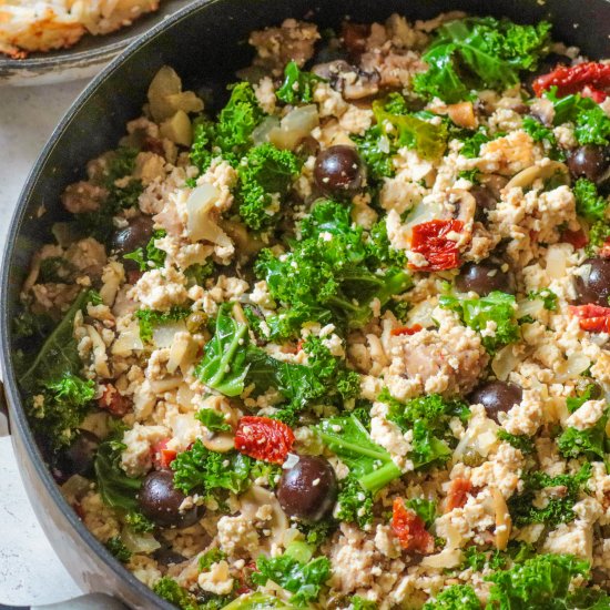 Greek Fusion Tofu Scramble