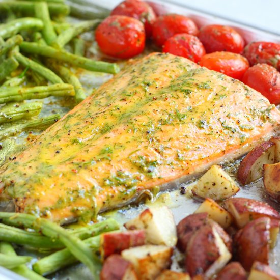 Honey, Dijon, Dill Sheet Pan Salmon