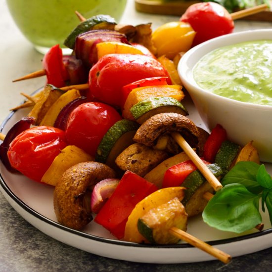 Veggie Skewers Green Goddess