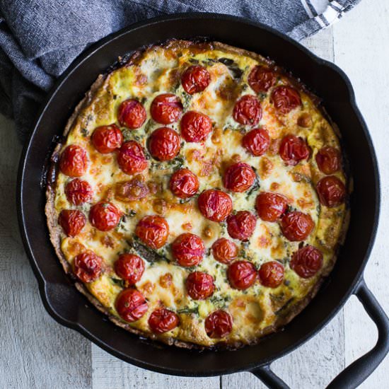 Tomato, Arugula & Mozzarella Quiche