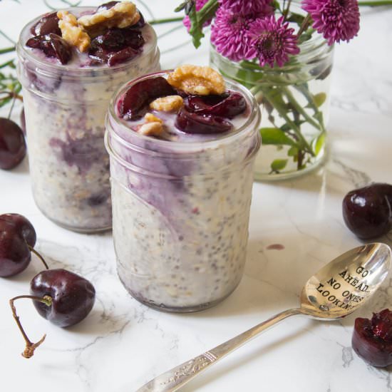 Cherry Swirled Overnight Oats