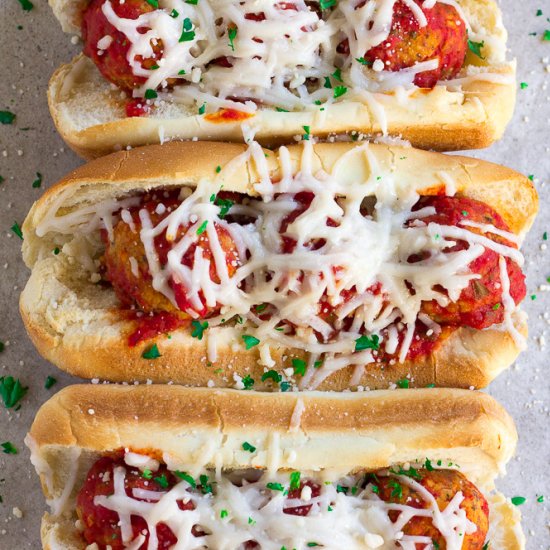 Oven Baked Vegan Meatball Subs