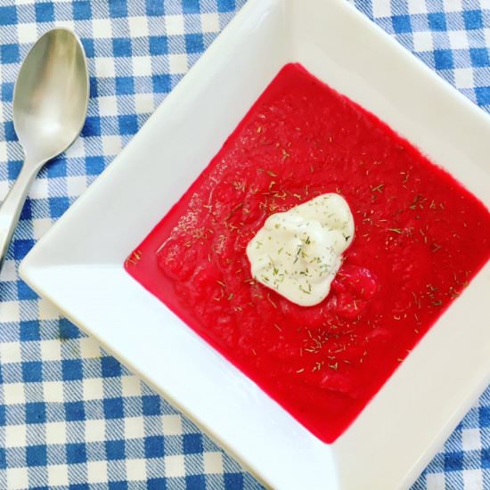 Beet Soup with Dill & Cashew Cream