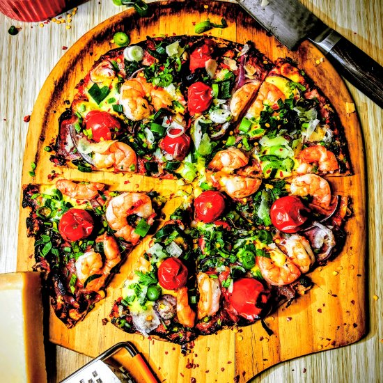 Chilli Prawn and Prosciutto Pizza