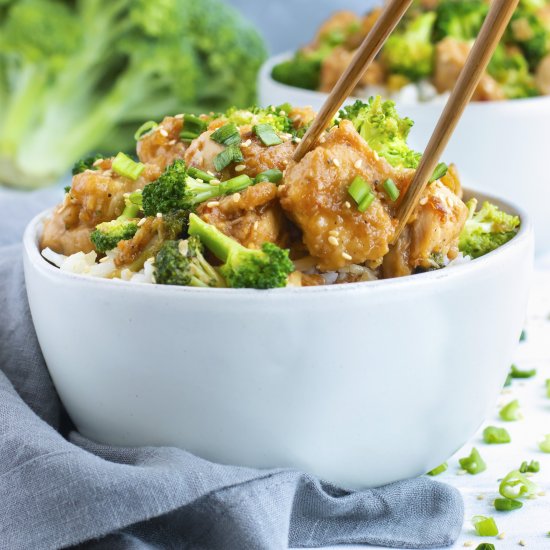 Honey Sesame Chicken and Broccoli