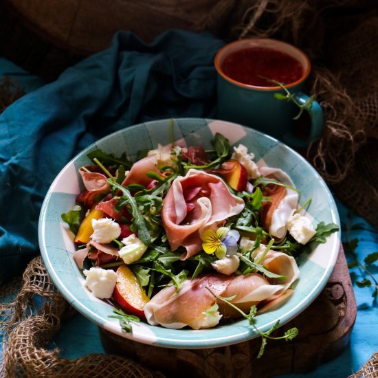 Peach Prosciutto Mozzarella Salad