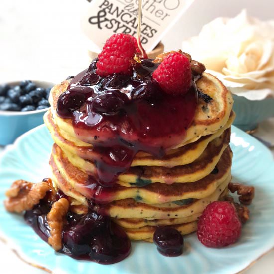 Blueberry Poppyseed Pancakes