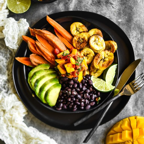 Cuban Black Bean & Plantain Plates