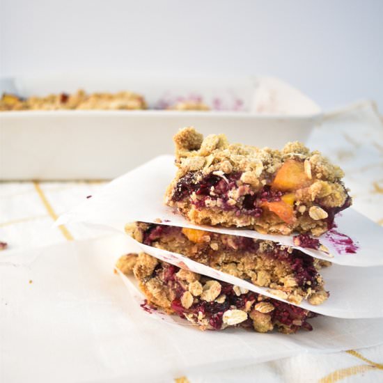 Blueberry-Peach Crumble Bars