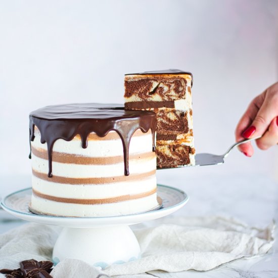 Zebra Marble Layer Cake