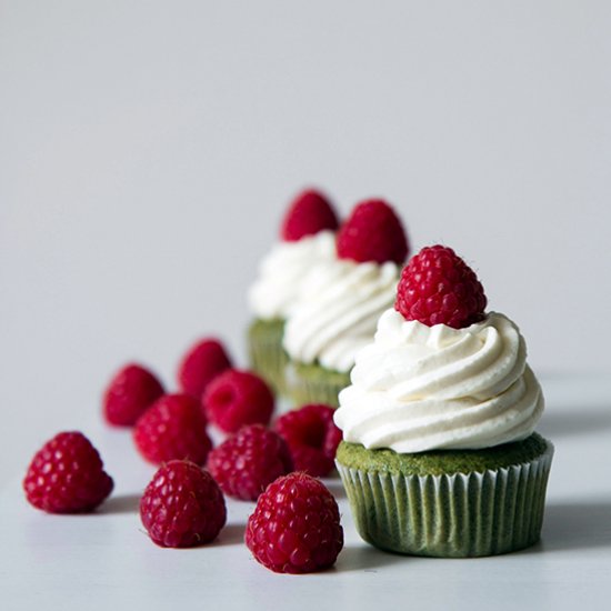 Basil and elderflower cupcakes