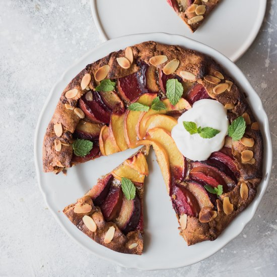 Gluten free plums & peach galette