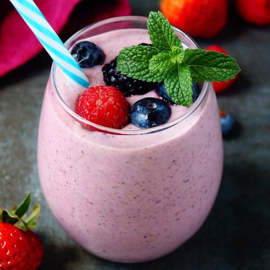 Mixed berry chia seed smoothie