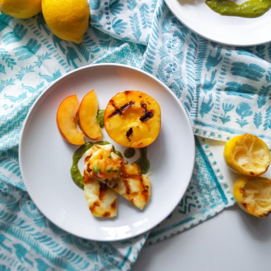 Grilled Nectarine & Halloumi