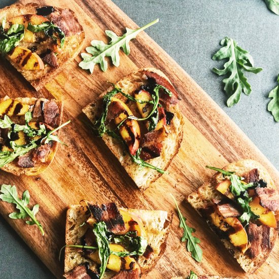 Peach and Bacon Balsamic Bruschetta