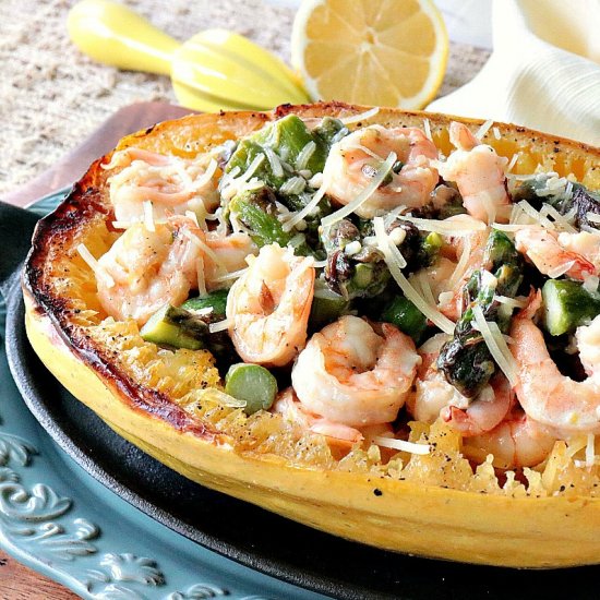 Spaghetti Squash Shrimp Scampi