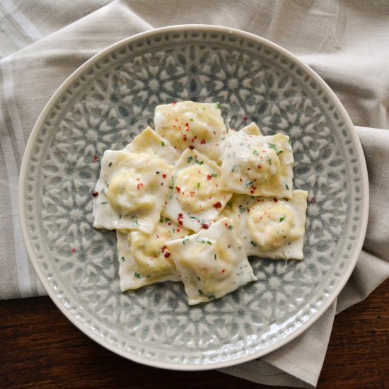 Ricotta and Smoked Salmon Ravioli