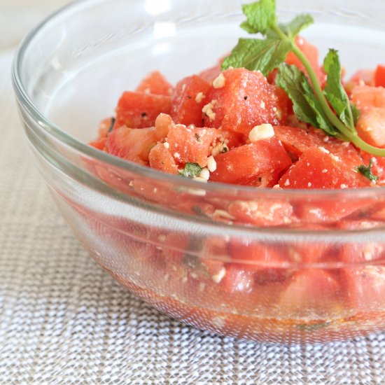 Watermelon, Feta and Tomato Salad