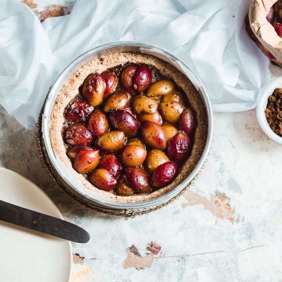 BUCKWHEAT + HAZELNUT PLUM TART