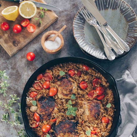 One Skillet Chicken and Rice