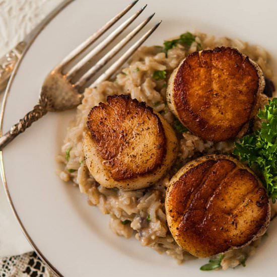 Sage Butter Seared Scallops