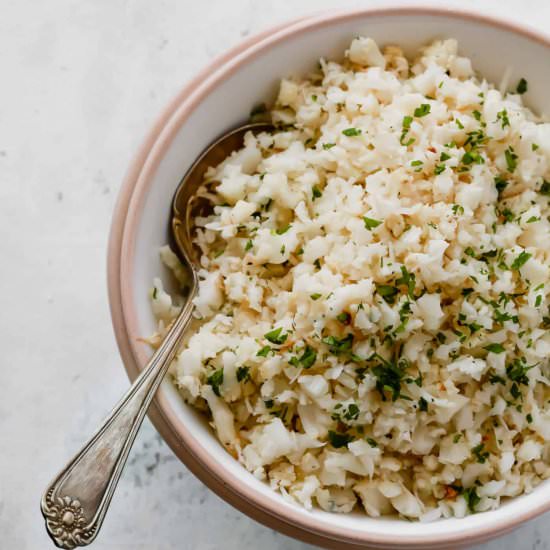 Garlic Parmesan Cauliflower Rice