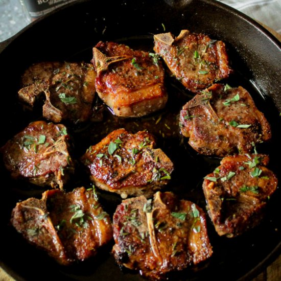 Bacon and Bourbon Lamb Chops