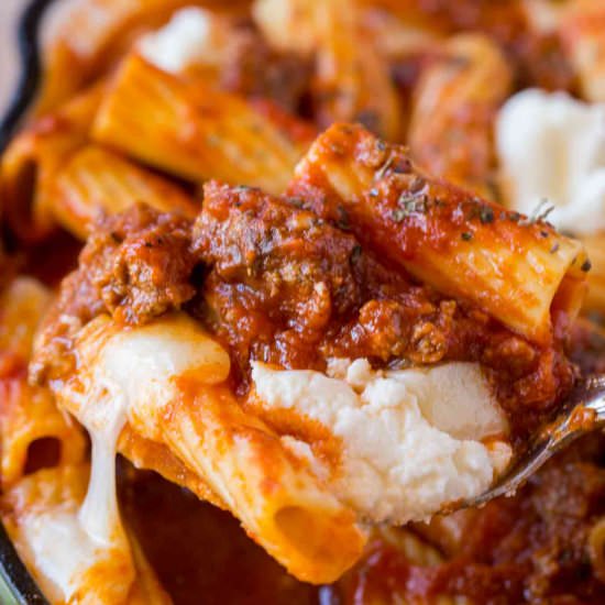 Easy Skillet Baked Ziti