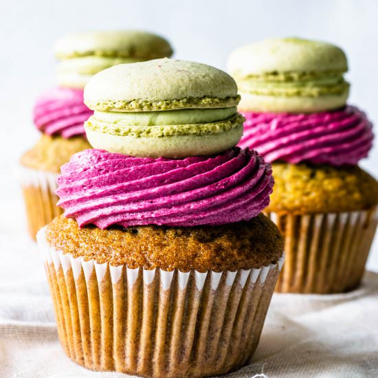 Blueberry Matcha Cupcakes