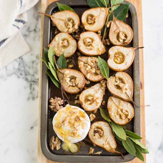 Maple roasted pears & camembert