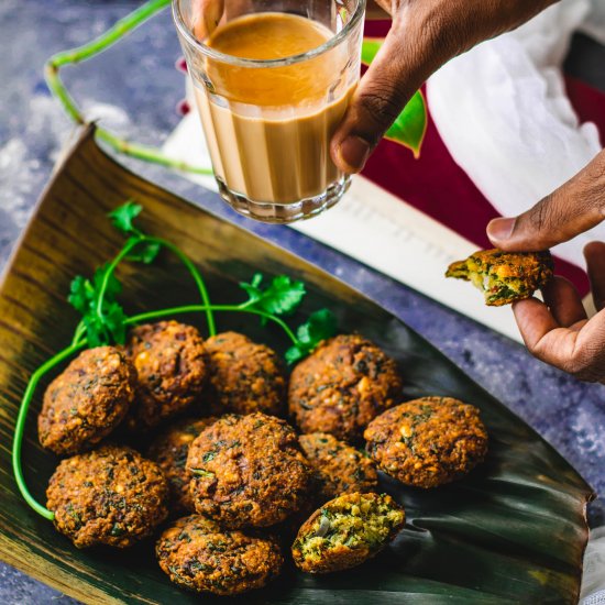 Spinach/Keerai masal vada