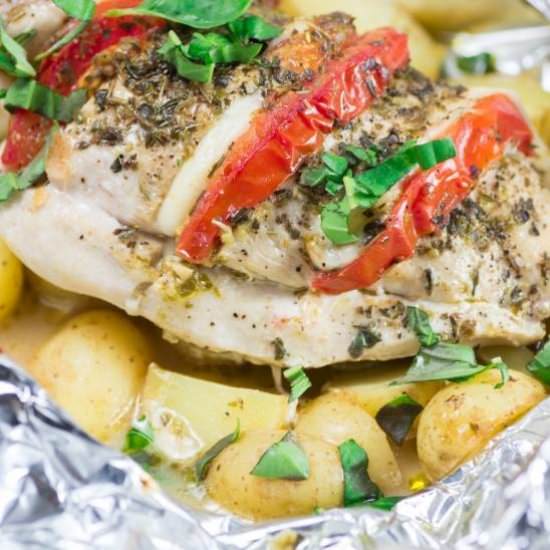 CAPRESE CHICKEN POTATO PACKS