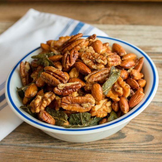 Slow-roasted Nuts with Sage Leaves