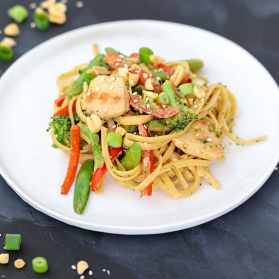 Sesame Peanut Noodles with Chicken