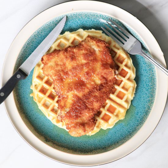 Breaded Pork Tenderloin and Waffles