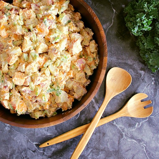 Yam and Red Potato Salad with Bacon