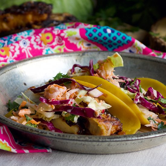 Fish Tacos with Pineapple Coleslaw