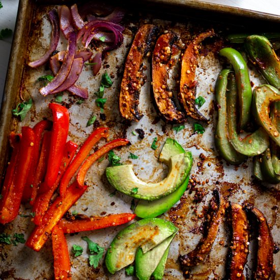 Spicy Portobello Sheet Pan Fajitas